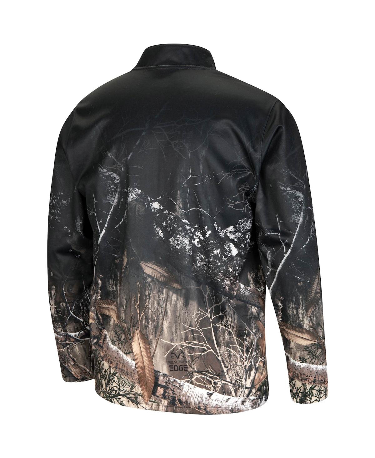 Colosseum Men's  Black, Realtree Camo Indiana Hoosiers Creek Quarter-zip Jacket In Black,realtree Camo