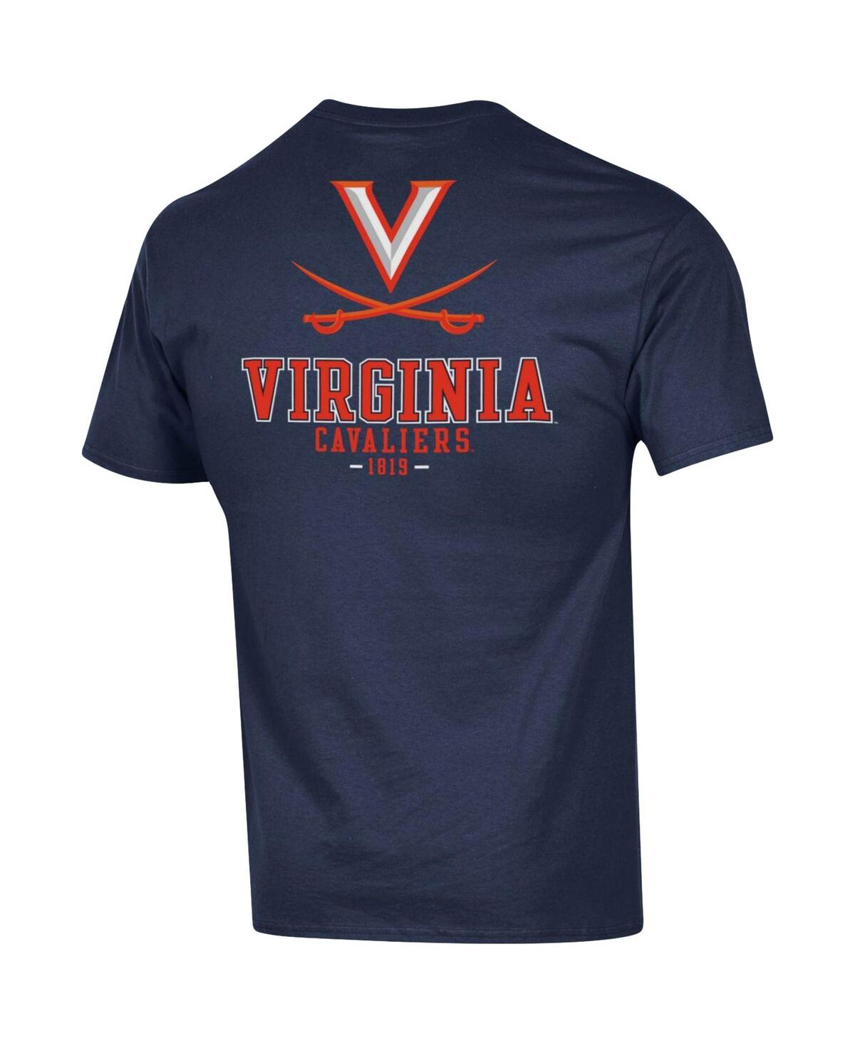 Champion Men's  Navy Virginia Cavaliers Stack 2-hit T-shirt In Navy