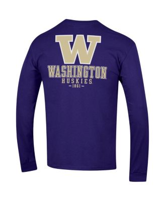 Men's Purple Washington Huskies Team Stack Long Sleeve T-shirt