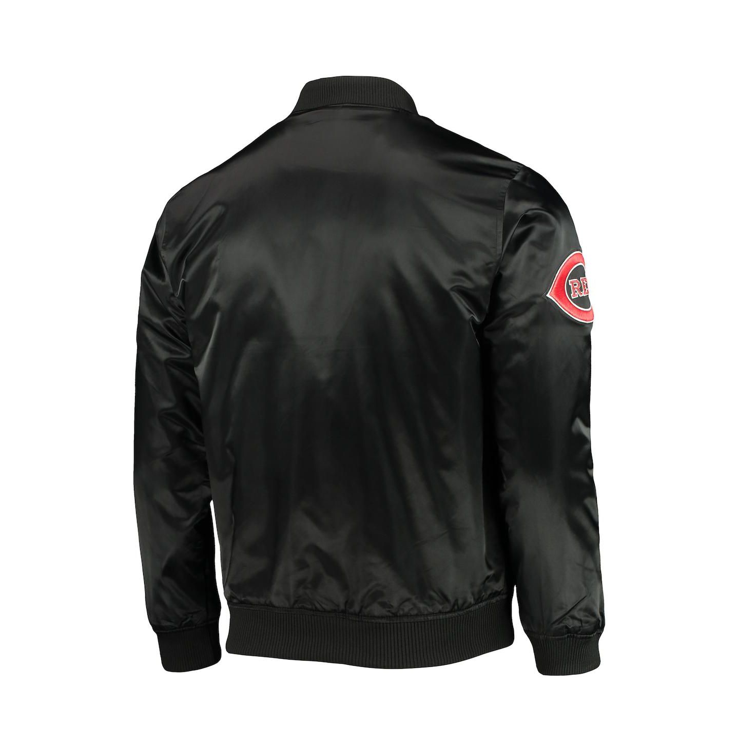 Мужская куртка Pro Standard Black Cincinnati Reds Wordmark Satin Full-Snap — фото 4