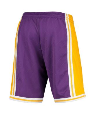 Men's Purple Los Angeles Lakers 1984 Hardwood Classics 75th Anniversary Swingman Shorts