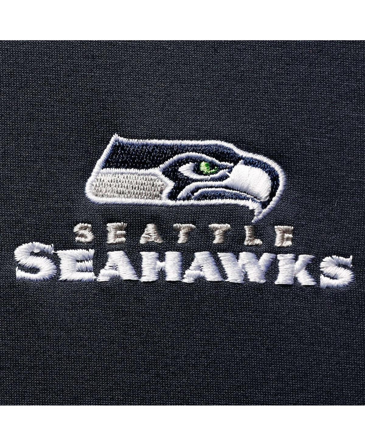 DUNBROOKE MEN'S DUNBROOKE COLLEGE NAVY SEATTLE SEAHAWKS SHAG TRI-BLEND FULL-ZIP RAGLAN HOODIE 