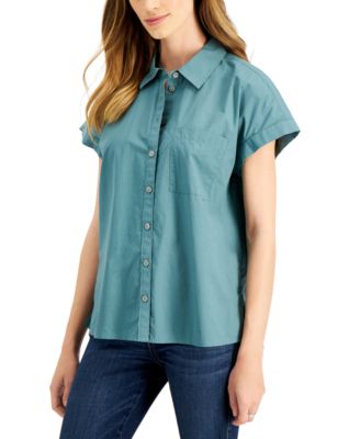 Style & Co - Women's Cotton Chambray Camp Shirt