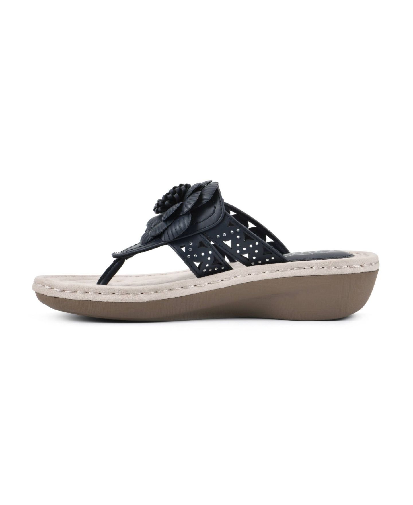Женские сандалии Cliffs by White Mountain Cynthia Thong Sandal, цвет: Тёмно-синий гладкий — фото 6