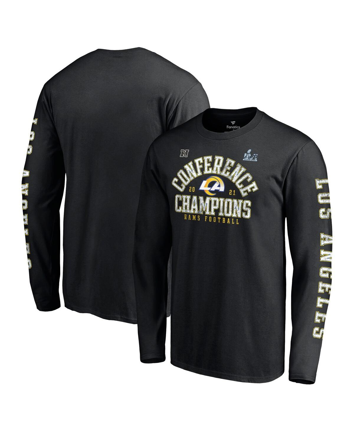 Men's FanaticsLos Angeles Rams 2021 Nfc Champions Vintage-Like Long Sleeve T-shirt - Black