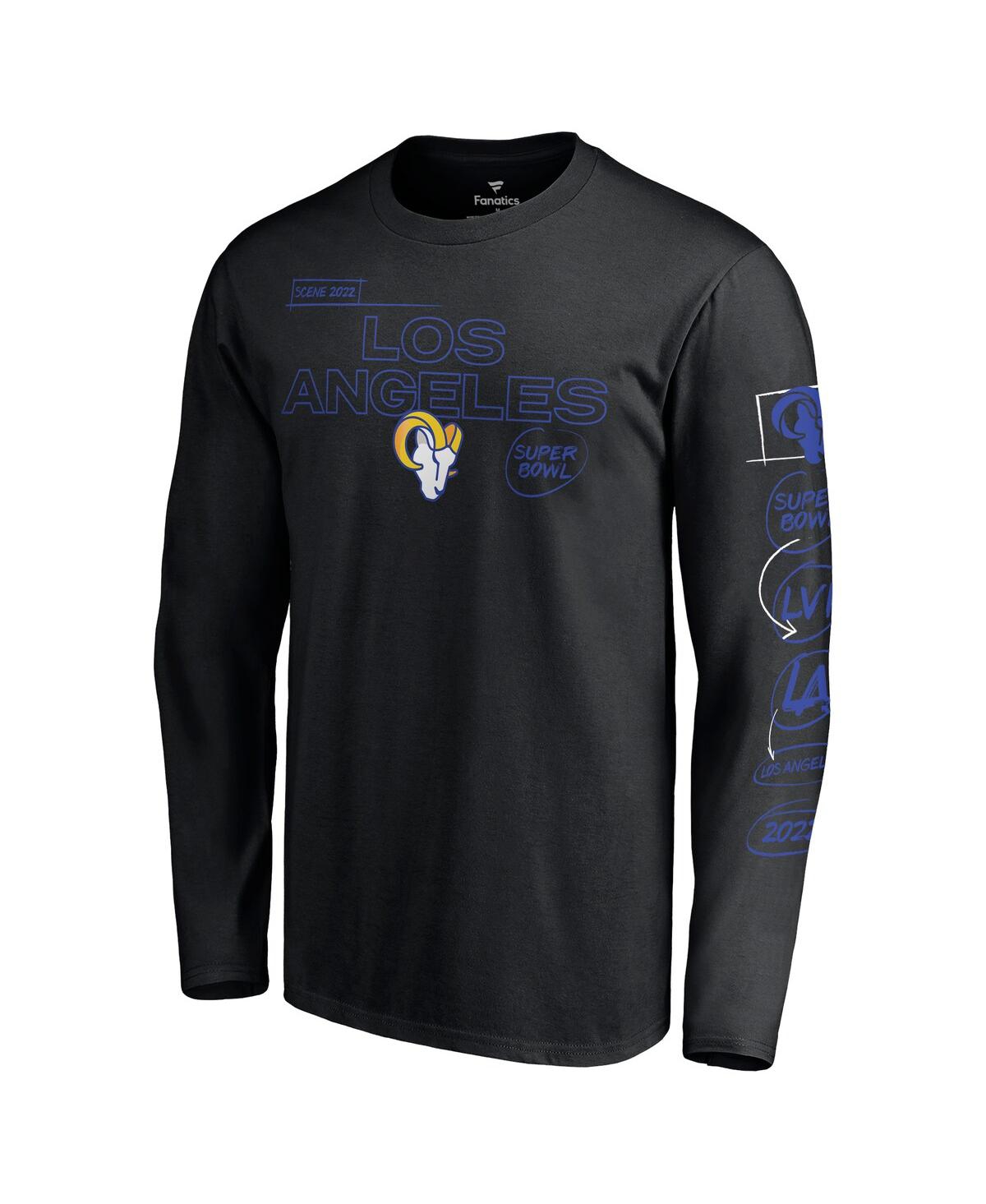 Men'sLos Angeles Rams Super Bowl Lvi Bound Big and Tall Hollywood Action Long Sleeve T-shirt - Black