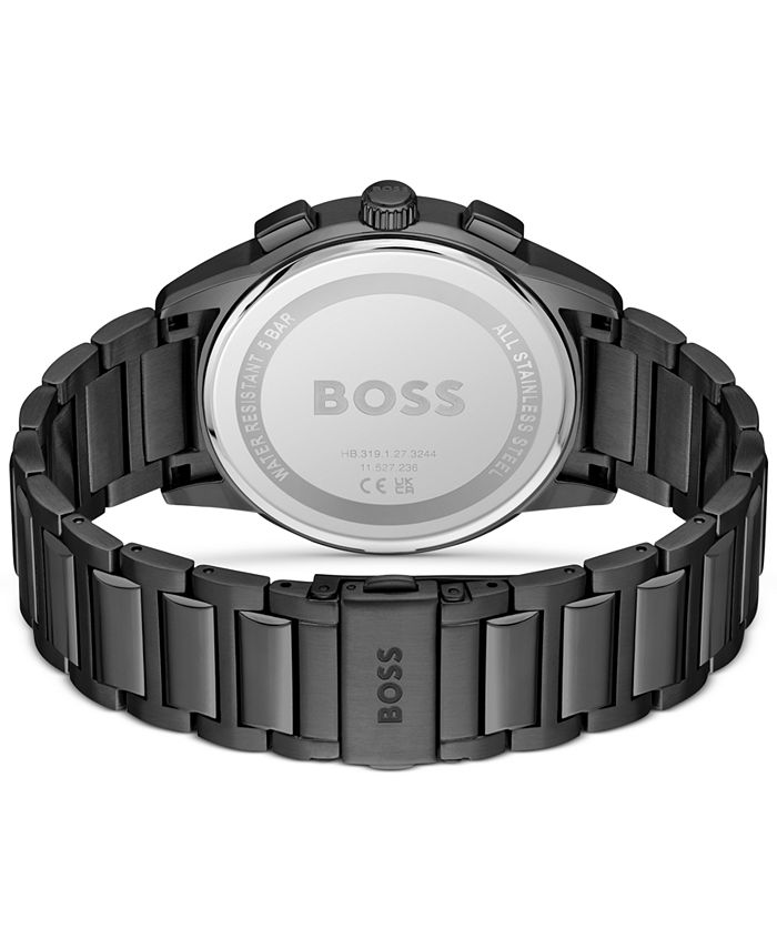 BOSS Dapper Men's Chronograph Grey Stainless Steel Bracelet Watch 43mm ...