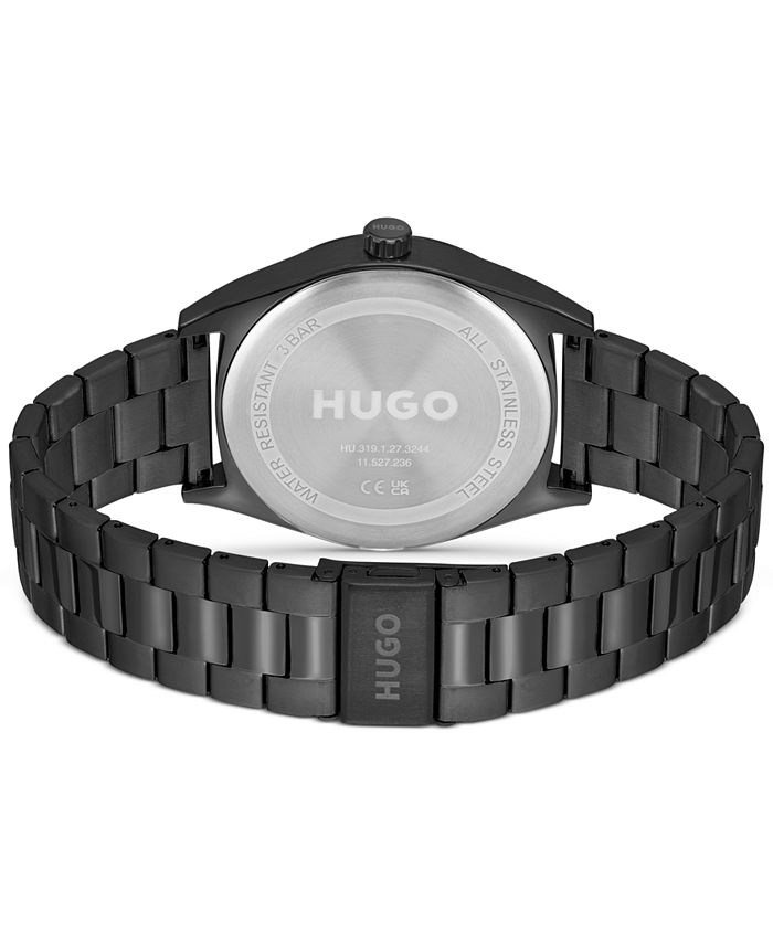 HUGO Make Men's Black Stainless Steel Bracelet Watch 42mm Macy's