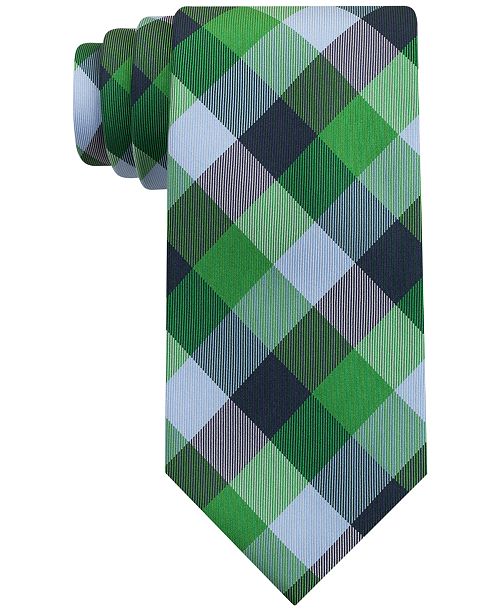 alfani Tommy Hilfiger Men's Buffalo Check Tartan Silk Tie Men's Fashion & Accessories