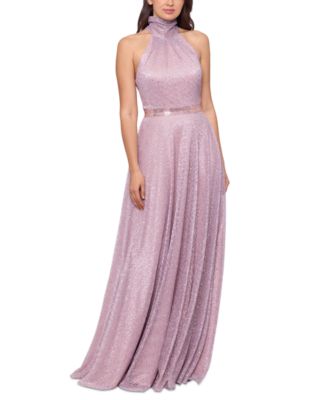 mock neck evening gown