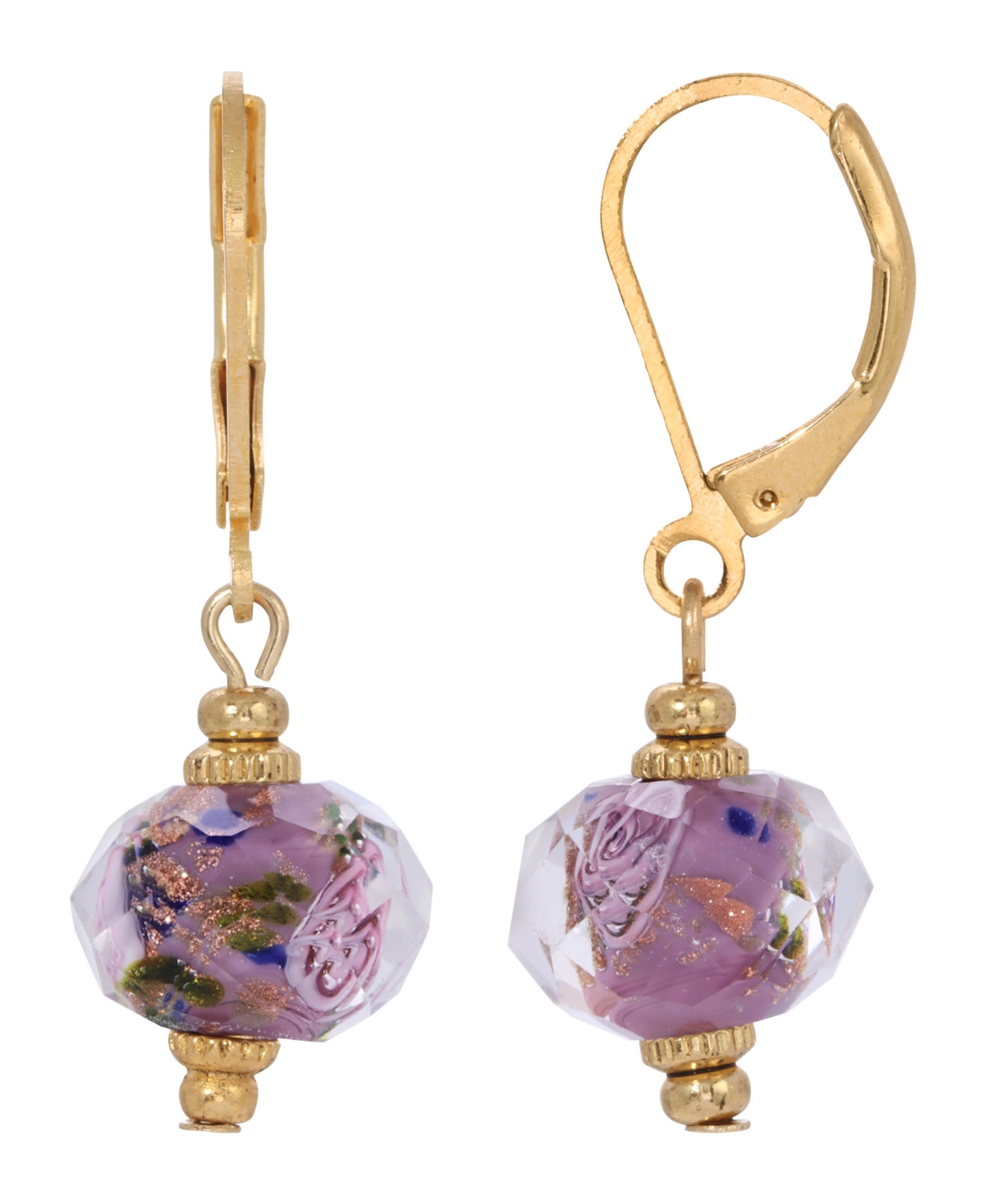 2028 Women's Crystal Purple Rose Earrings