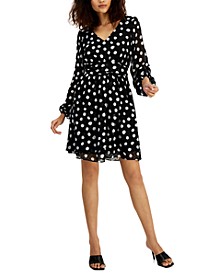Women's Textured Printed Fit & Flare Dress, Created for Macy's