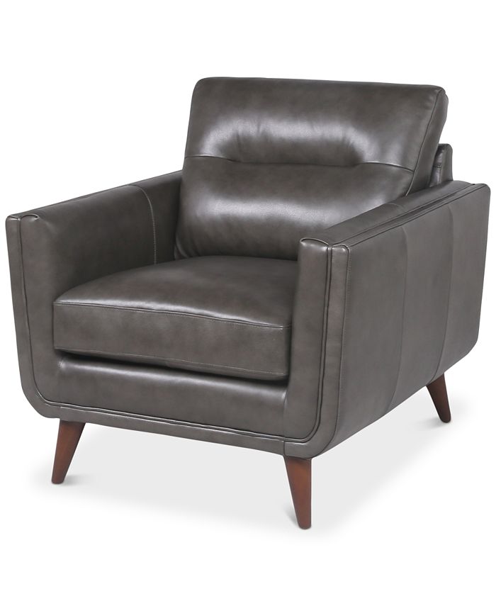 Macy's CLOSEOUT! Madysson Tufted Back Leather Chair, Created for Macy's
