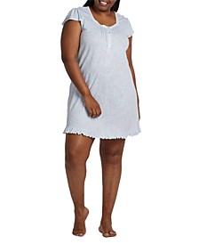 Women's Plus Size Short Paisley Nightgown