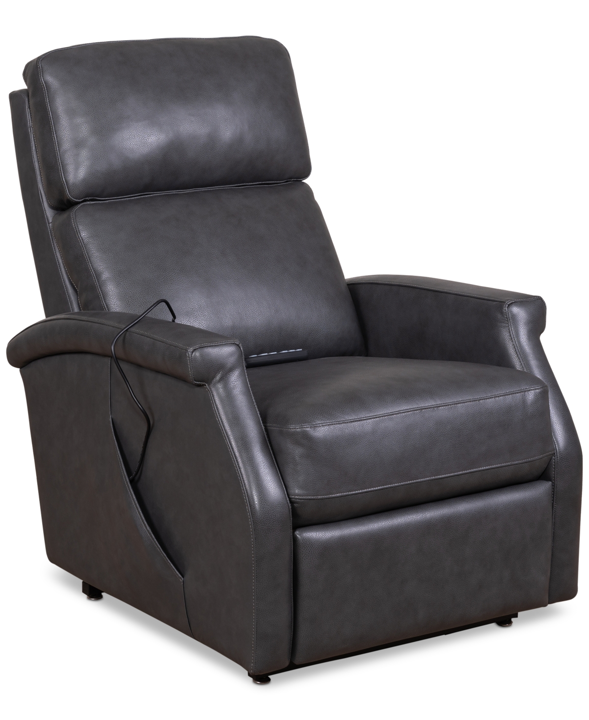 Furniture Cainsey Leather Power Lift Recliner, Created For Macy's In Grey