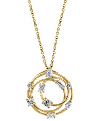 EFFY&reg; Diamond Multi-Cut Multi-Circle 18" Pendant Necklace (5/8 ct. t.w.) in 14k Gold