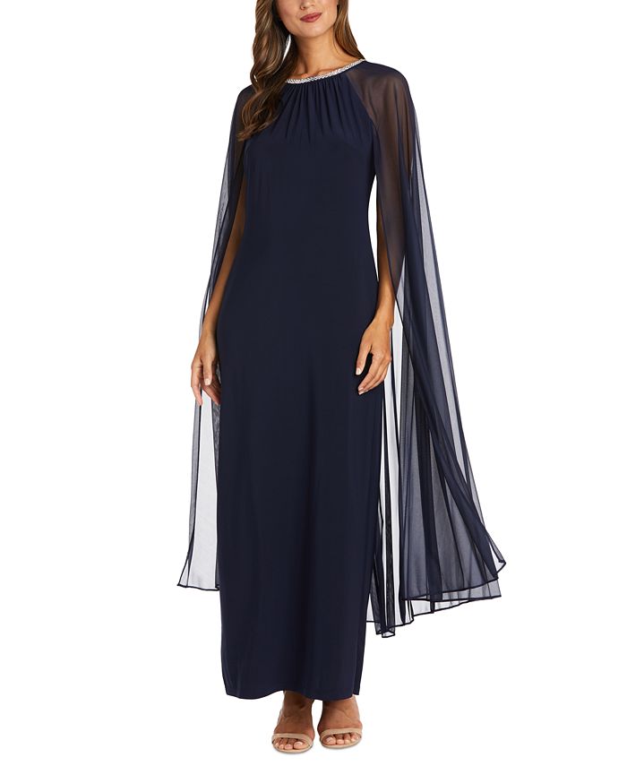 R & M Richards Embellished Cape Dress & Reviews - Dresses - Women - Macy's