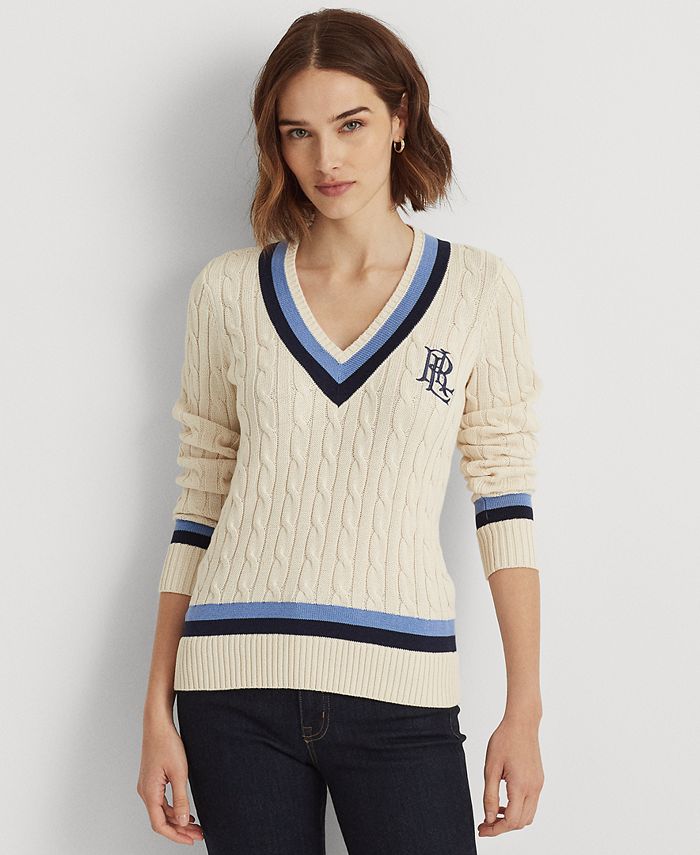 Lauren Ralph Lauren Cable-Knit Cricket Sweater & Reviews - Sweaters - Women  - Macy's