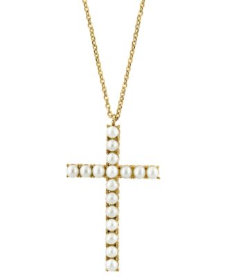 EFFY Collection - Cultured Freshwater Pearl (3mm) 18" Pendant Necklace in 14k Gold