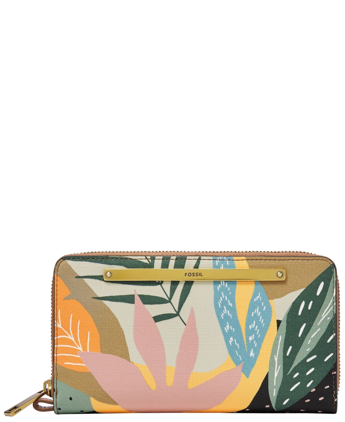 Fossil Women's Liza Floral Zip Around Clutch Wallet ModeSens