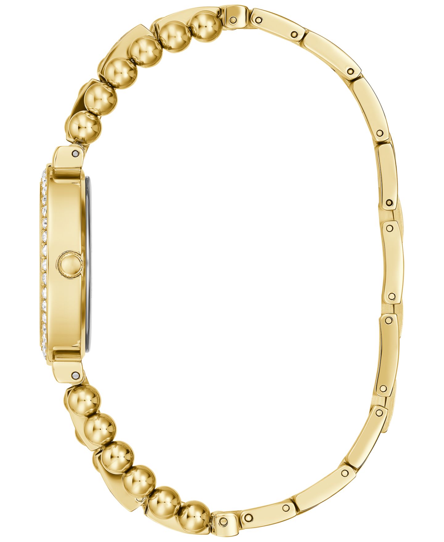 Женские часы GUESS Crystal Beaded Gold-Tone Stainless Steel Bracelet Watch 30mm — фото 4