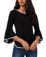 Macy's black dressy blouses discount