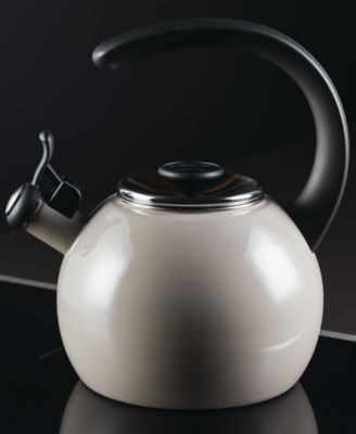 Enamel on Steel 2-Qt. Whistling Teakettle with Flip-Up Spout