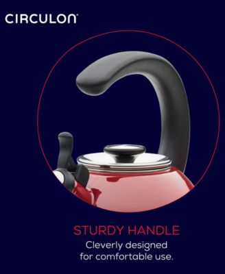 Enamel on Steel 2-Qt. Whistling Teakettle with Flip-Up Spout