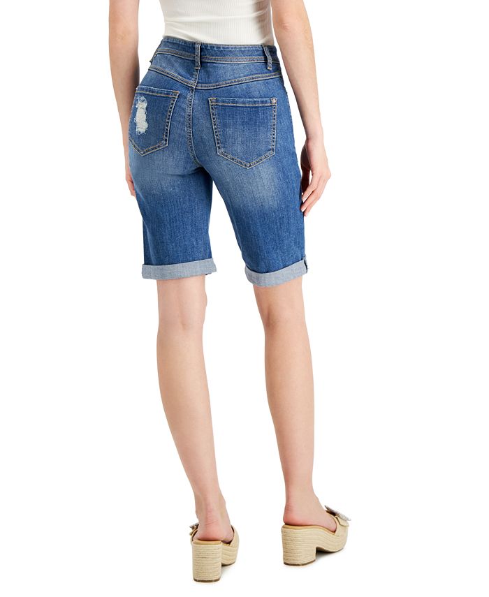 INC International Concepts Women's Mid Rise Ripped Bermuda Shorts, Created for Macy's & Reviews