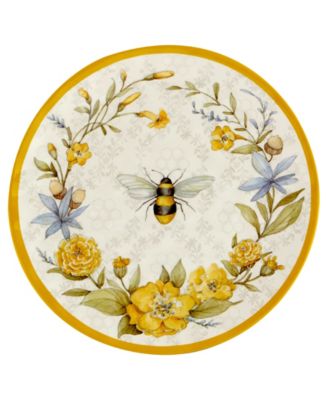 Bee Sweet Melamine Plate Set, 6 Piece