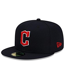 Men's Navy Cleveland Guardians Road Authentic Collection On-Field 59FIFTY Fitted Hat
