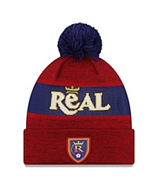 Men's Red Real Salt Lake Kick Off Cuffed Knit Hat with Pom