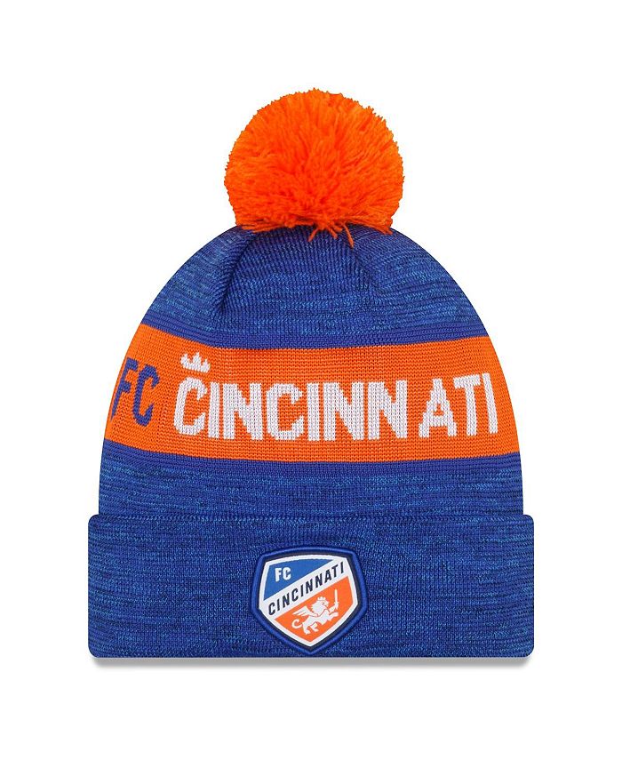 New Era Men's Blue FC Cincinnati Kick Off Cuffed Knit Hat with Pom Macy's