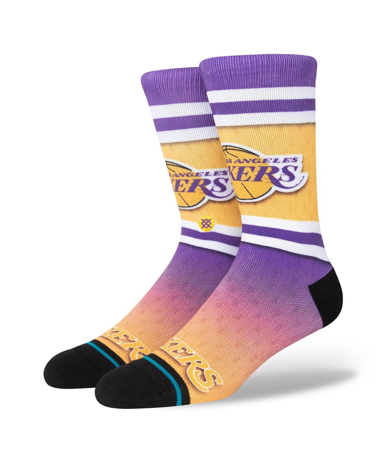 Stance Men's  Los Angeles Lakers Hardwood Classics Fader Collection Crew Socks In Purple