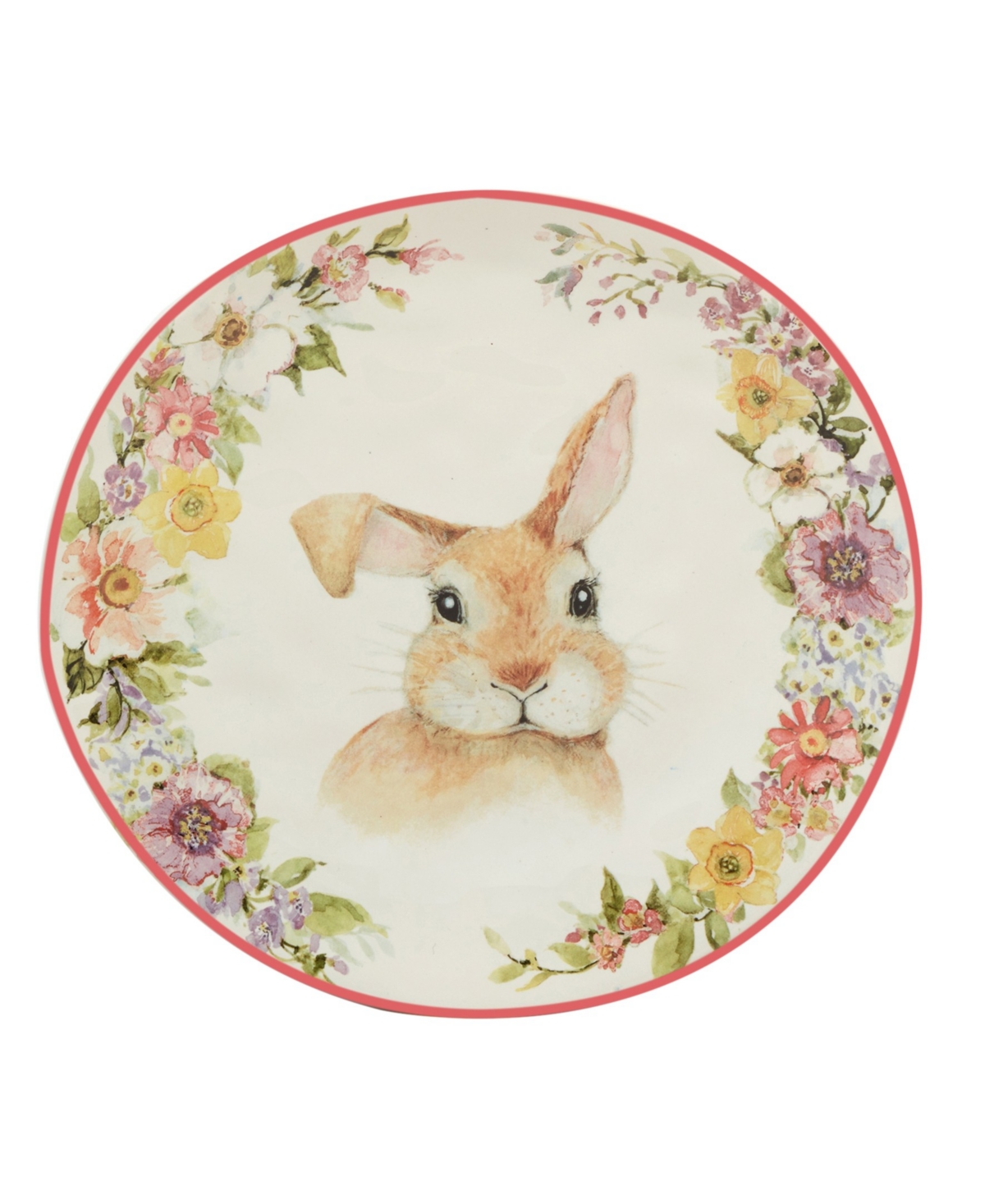 Certified International Easter Garden 8.5" Assorted Dessert Plates, Set Of 4 In White,pink