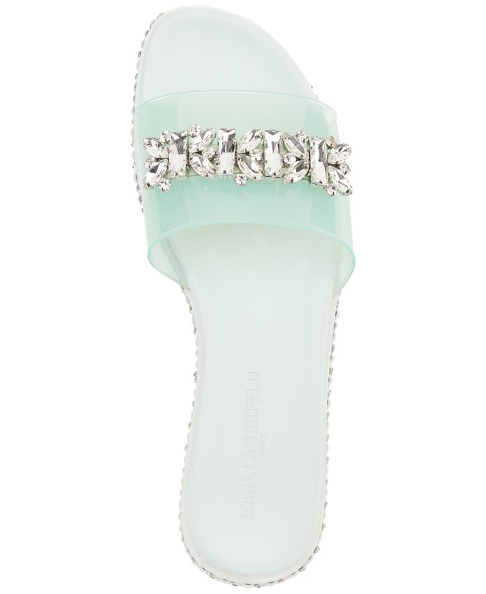 Karl Lagerfeld Paris Women's Bijou Embellished Slide Sandals & Reviews