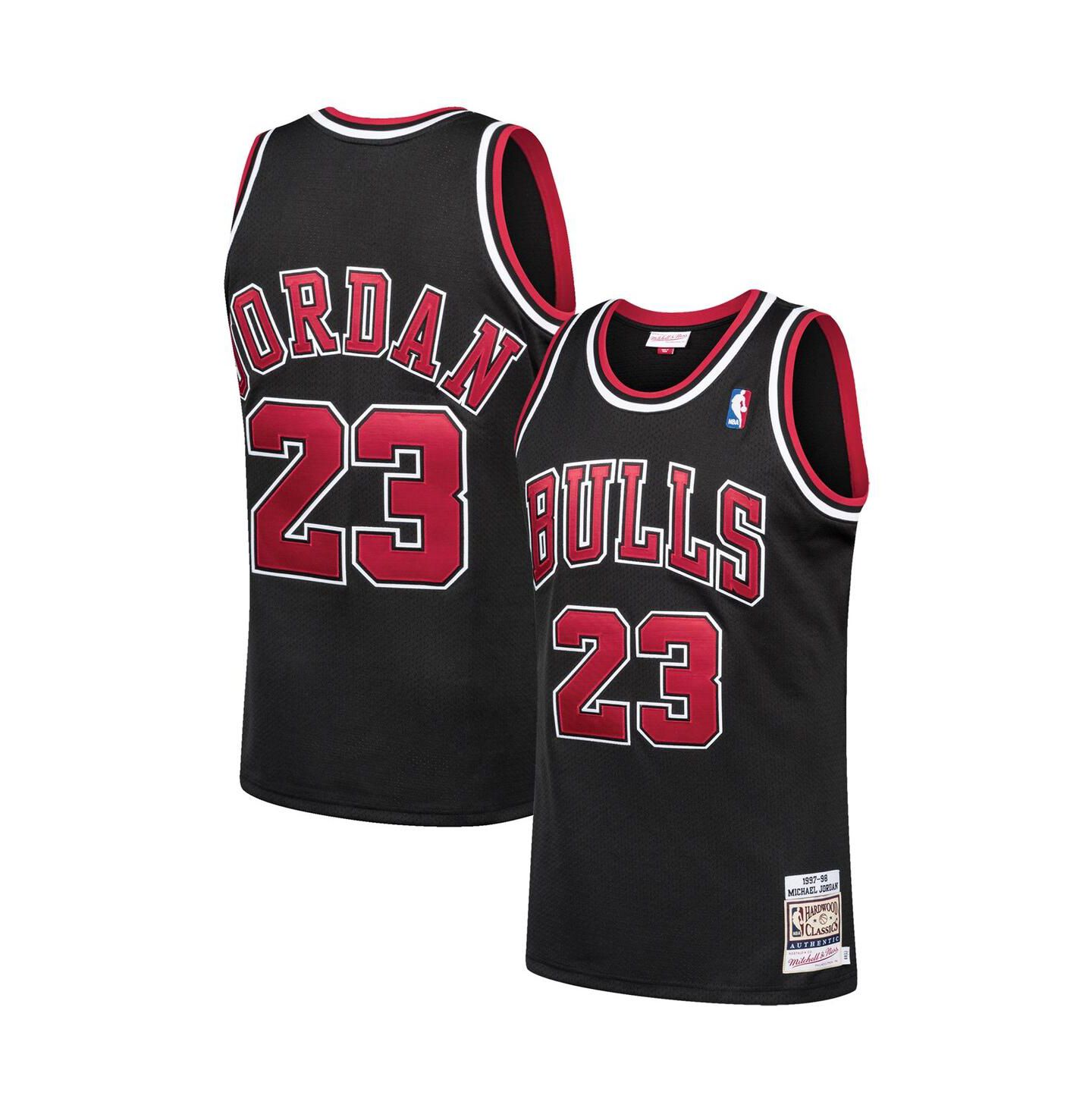 Мужской топ Mitchell & Ness Michael Jordan Chicago Bulls 1997-98 Hardwood Classics Authentic Player Jersey, цвет: Чёрный — фото 1
