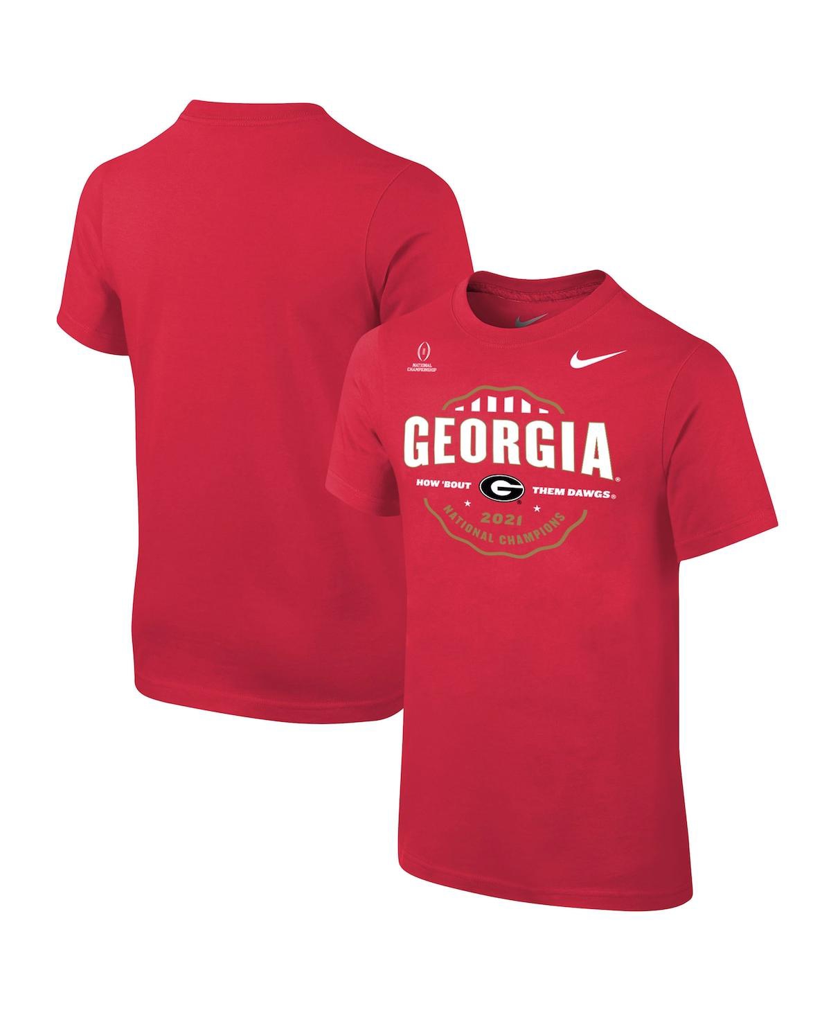 Boys Youth Nike Red Georgia Bulldogs College Football Playoff 2021 National Champions Celebration T-shirt