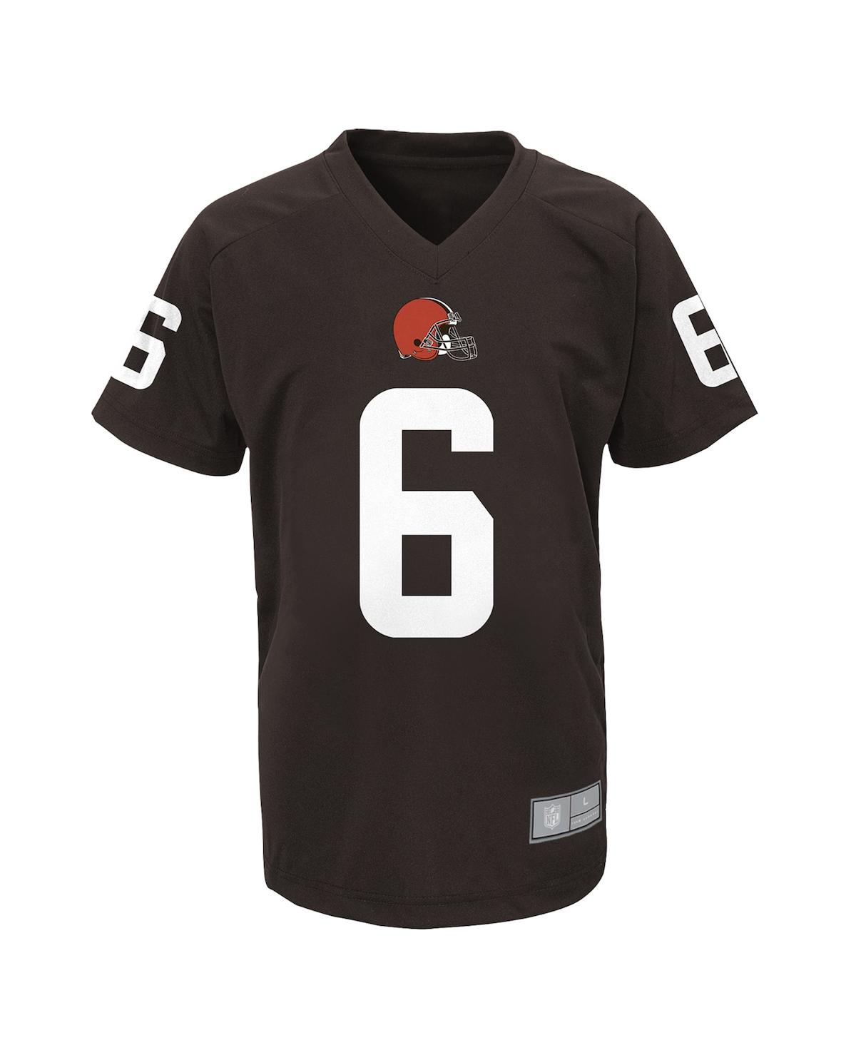 Big Boys Baker MayfieldCleveland Browns Performance Player Name and Number V-Neck Top - Brown