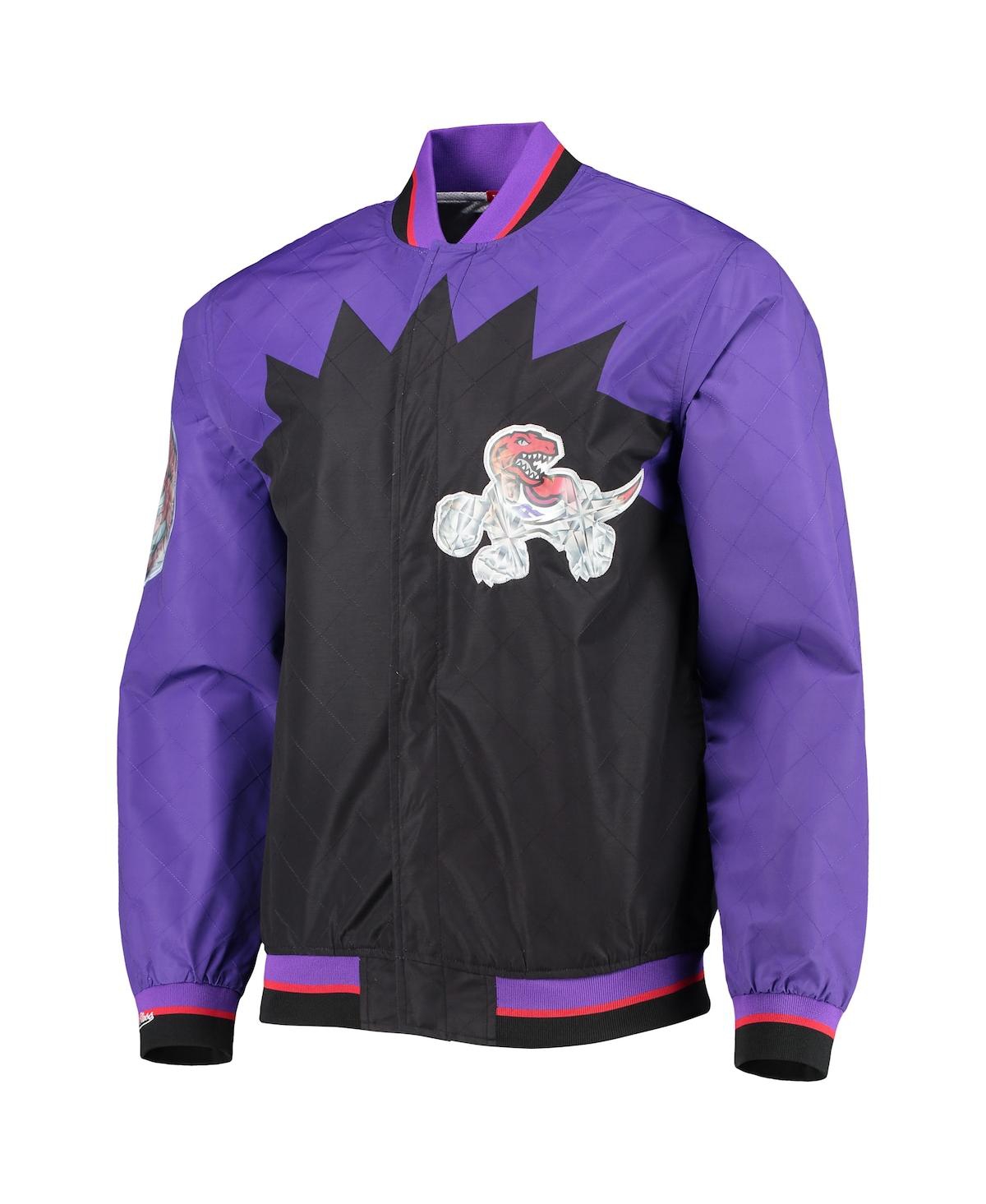 Men's Toronto RaptorsMitchell & Ness Hardwood Classics 75th Anniversary Authentic Warmup Full-Snap Jacket - Black