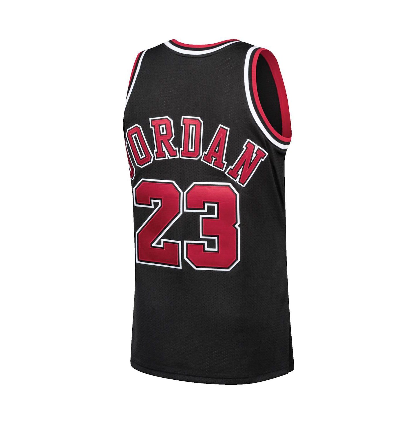 Мужской топ Mitchell & Ness Michael Jordan Chicago Bulls 1997-98 Hardwood Classics Authentic Player Jersey, цвет: Чёрный — фото 4