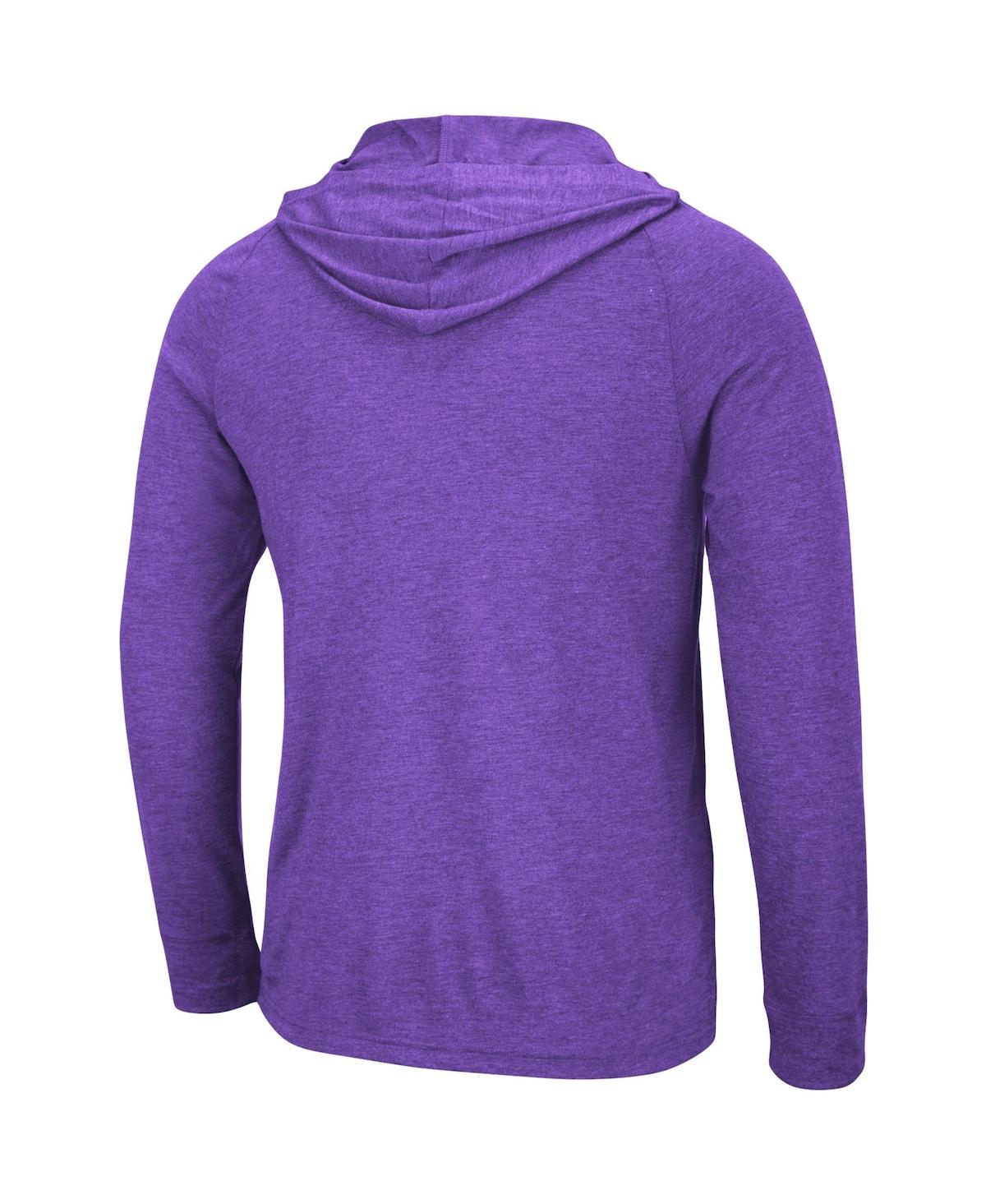 Men's ColosseumClemson Tigers Big and Tall Wingman Raglan Hoodie T-shirt - Heathered Purple