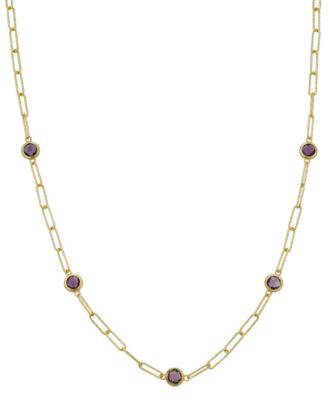 Swiss Blue Topaz Paperclip Link 18" Statement Necklace (4 ct. t.w.) in Sterling Silver (Also in Amethyst & Citrine)