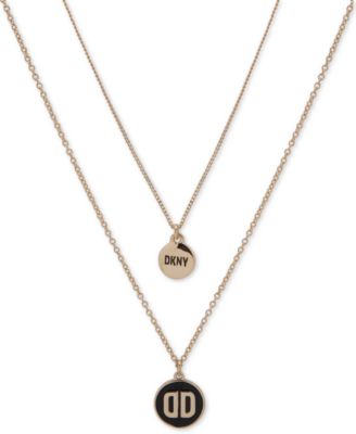 DKNY - Gold-Tone Logo & DD Layered 16" Pendant Necklace