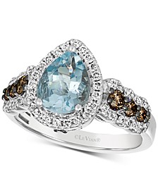 Sea Blue Aquamarine (1-1/5 ct. t.w.) & Diamond (3/4 ct. t.w.) Ring in 14k White Gold