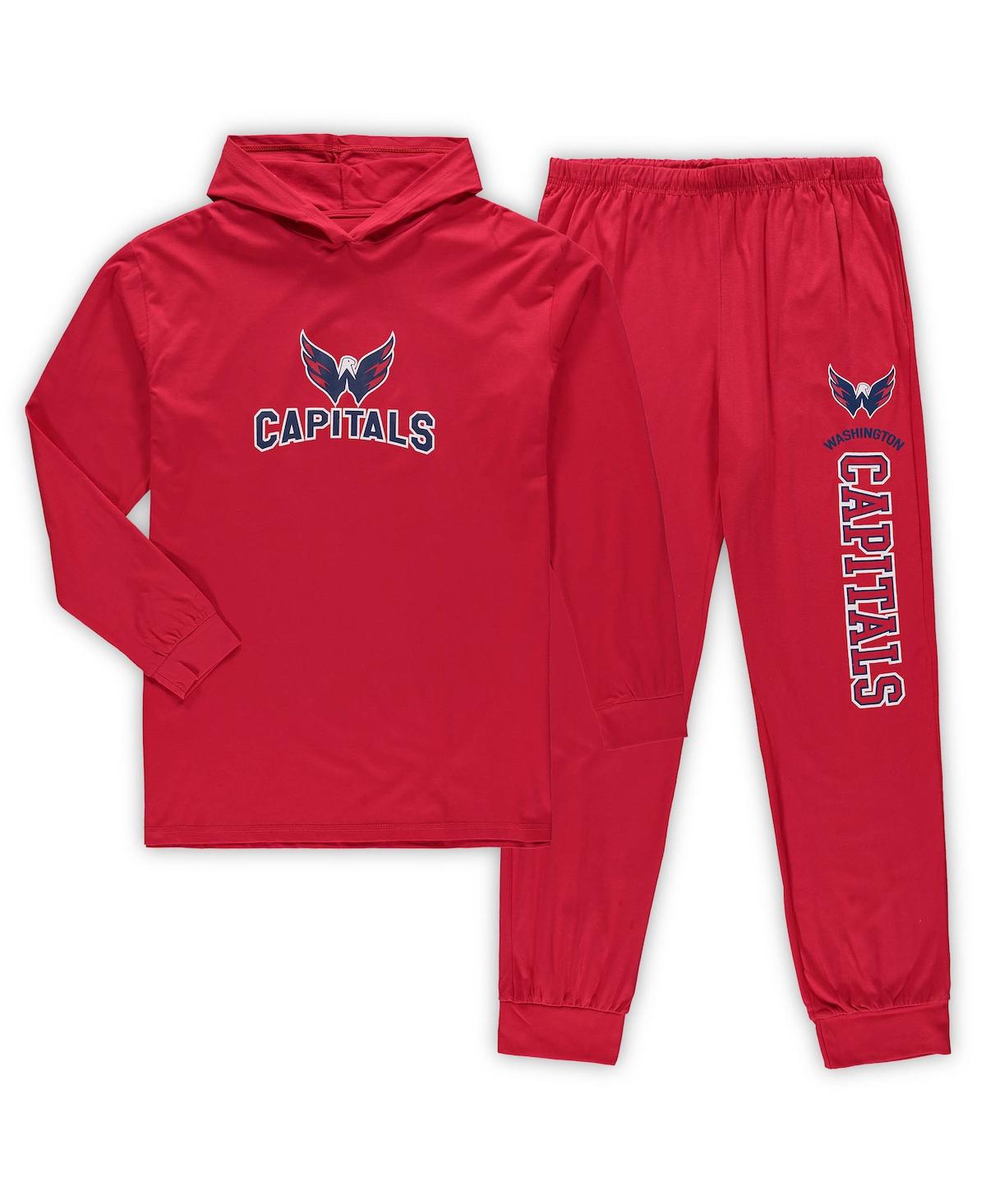 Shop Concepts Sport Men's Red Washington Capitals Big And Tall Pullover Hoodie And Joggers Sleep Set