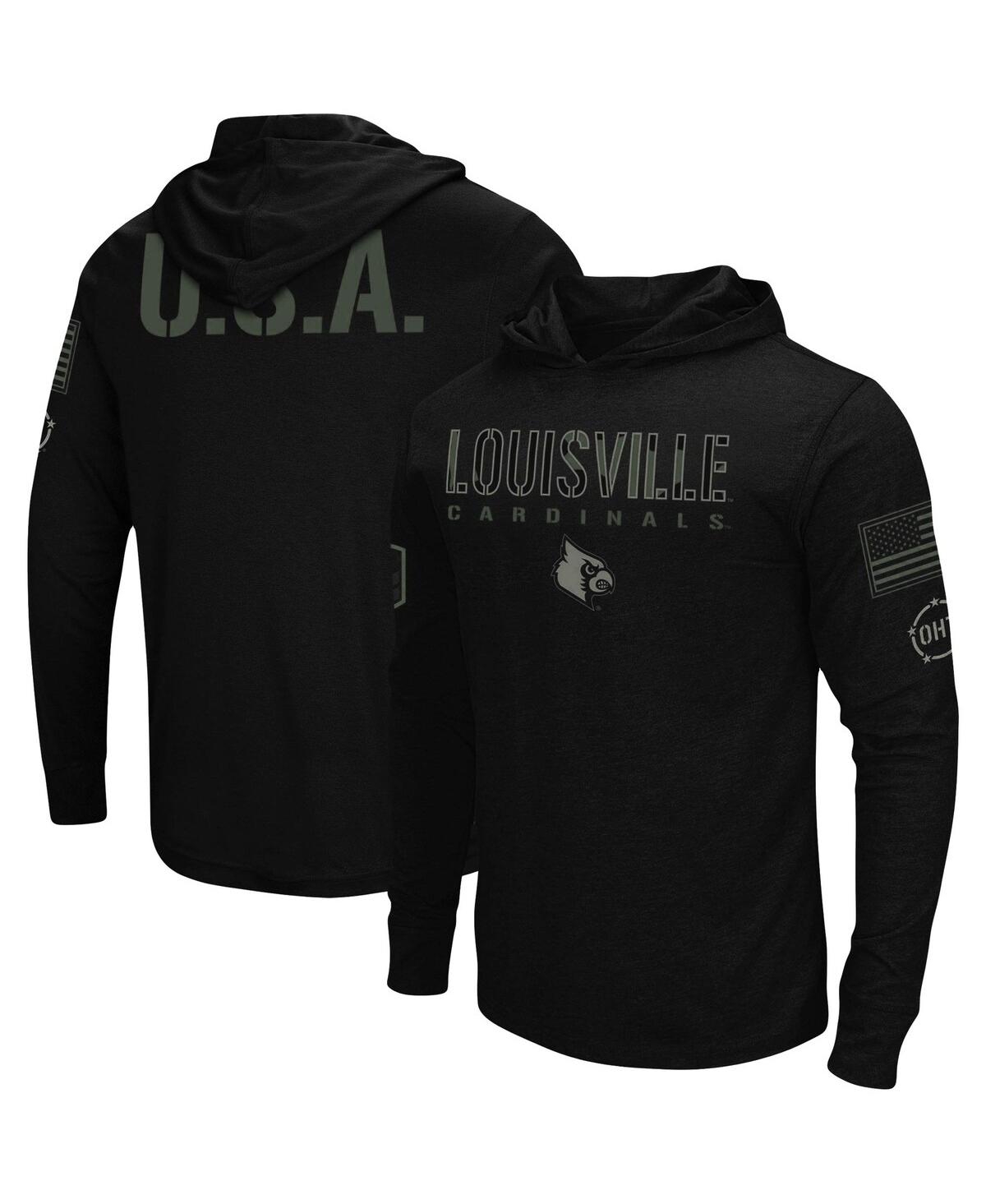 Men'sLouisville Cardinals Oht Military-Inspired Appreciation Hoodie Long Sleeve T-shirt - Black