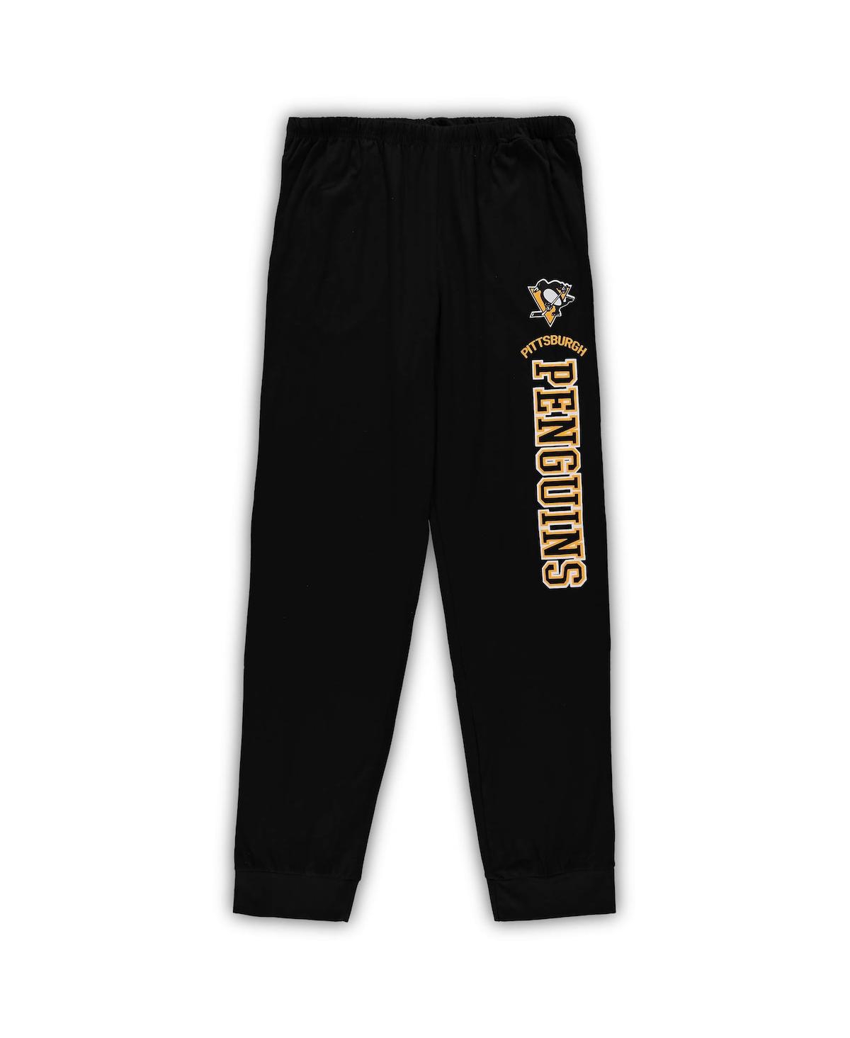Men'sPittsburg Penguins Big and Tall Pullover Hoodie and Joggers Sleep Set - Black