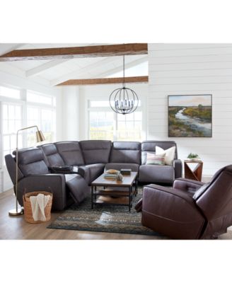 Furniture CLOSEOUT! Dextan Leather 3-Pc. Sofa with 3 Power Recliners, Created for Macy's