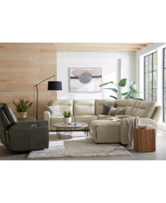 Macy's Blairemoore Leather Sectional Collection Created For Macys In Ice
